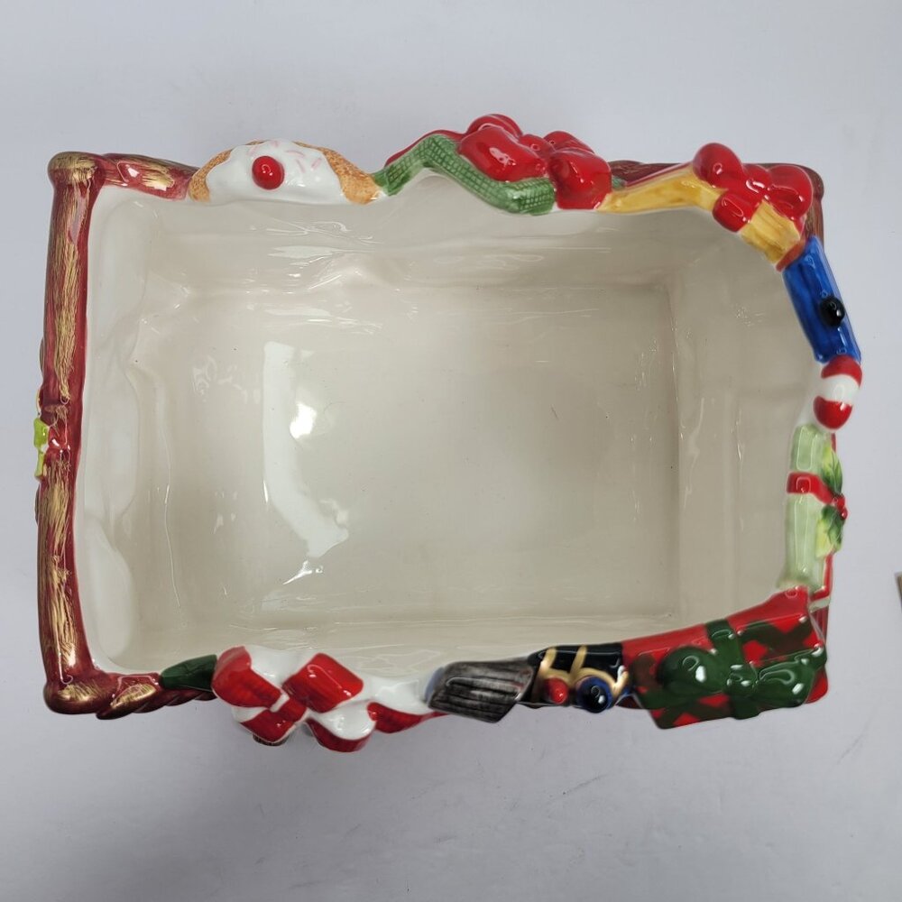 Fitz & Floyd The First Ladies Collection Christmas Red Sleigh Serving Bowl NOB - Picture 8 of 11
